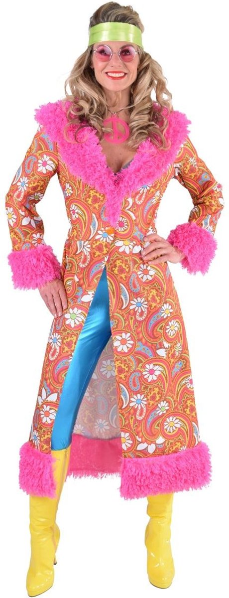 Hippie Kostuum | Jaren 70 Paisley Jas Vrouw | XXL | Carnaval kostuum | Verkleedkleding